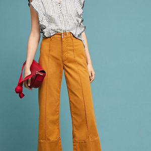 Anthropologie Wide Leg Cropped Pants